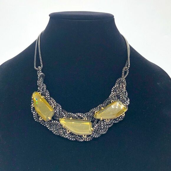 Banana Republic Braided Chain Necklace w/ Crystals - Picture 1 of 4